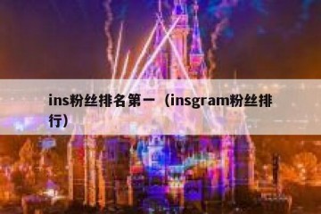 ins粉丝排名第一（insgram粉丝排行）