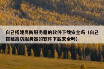 自己搭建高防服务器的软件下载安全吗（自己搭建高防服务器的软件下载安全吗）