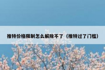 推特价格限制怎么解除不了（推特过了门槛）