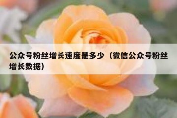 公众号粉丝增长速度是多少（微信公众号粉丝增长数据）