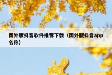 国外版抖音软件推荐下载（国外版抖音app名称）