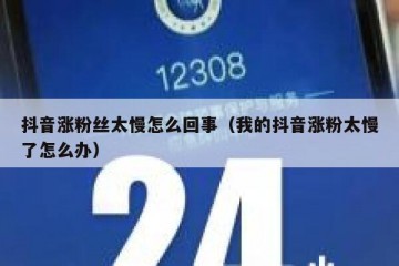 抖音涨粉丝太慢怎么回事（我的抖音涨粉太慢了怎么办）