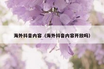 海外抖音内容（海外抖音内容开放吗）