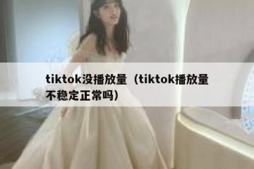 tiktok没播放量（tiktok播放量不稳定正常吗）