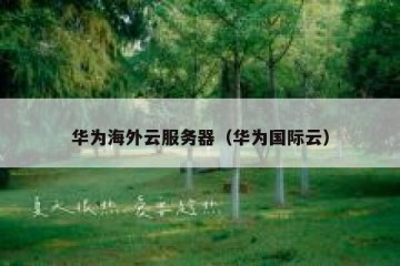 华为海外云服务器（华为国际云）