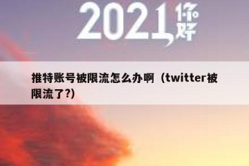 推特账号被限流怎么办啊（twitter被限流了?）