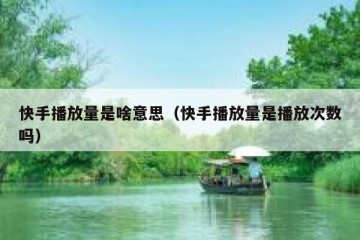 快手播放量是啥意思（快手播放量是播放次数吗）