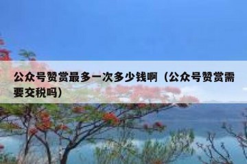 公众号赞赏最多一次多少钱啊（公众号赞赏需要交税吗）