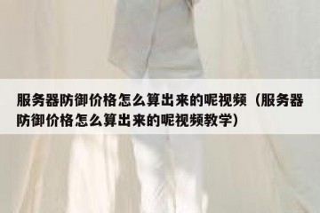 服务器防御价格怎么算出来的呢视频（服务器防御价格怎么算出来的呢视频教学）