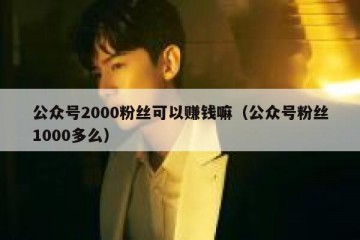 公众号2000粉丝可以赚钱嘛（公众号粉丝1000多么）