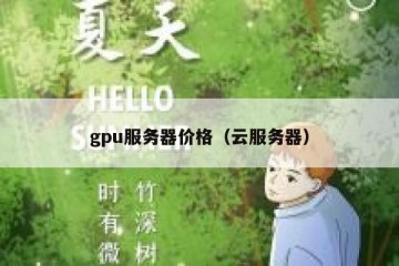 gpu服务器价格（云服务器）