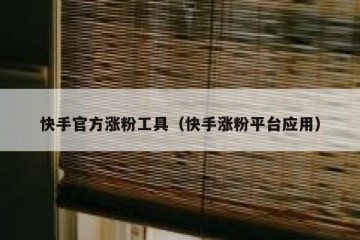 快手官方涨粉工具（快手涨粉平台应用）
