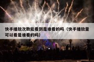 快手播放次数能看到是谁看的吗（快手播放量可以看是谁看的吗）