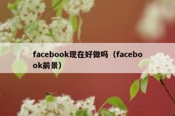 facebook现在好做吗（facebook前景）