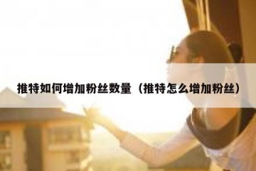 推特如何增加粉丝数量（推特怎么增加粉丝）