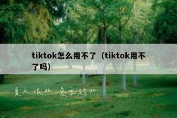tiktok怎么用不了（tiktok用不了吗）