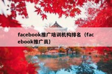 facebook推广培训机构排名（facebook推广员）