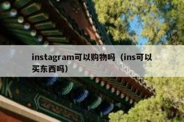 instagram可以购物吗（ins可以买东西吗）
