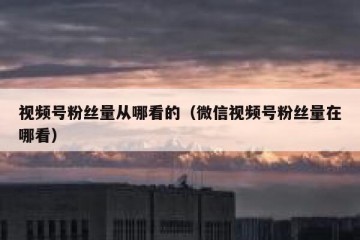视频号粉丝量从哪看的（微信视频号粉丝量在哪看）