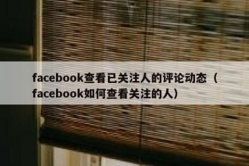 facebook查看已关注人的评论动态（facebook如何查看关注的人）