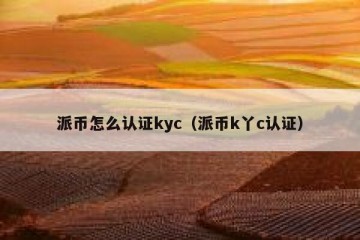 派币怎么认证kyc（派币k丫c认证）