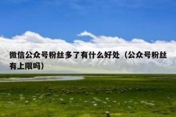 微信公众号粉丝多了有什么好处（公众号粉丝有上限吗）