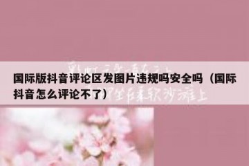 国际版抖音评论区发图片违规吗安全吗（国际抖音怎么评论不了）