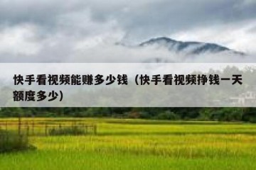 快手看视频能赚多少钱（快手看视频挣钱一天额度多少）