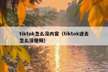 tiktok怎么没内容（tiktok进去怎么没视频）