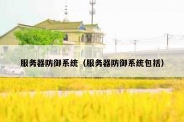 服务器防御系统（服务器防御系统包括）