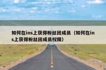 如何在ins上获得粉丝团成员（如何在ins上获得粉丝团成员权限）
