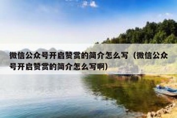 微信公众号开启赞赏的简介怎么写（微信公众号开启赞赏的简介怎么写啊）