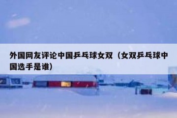 外国网友评论中国乒乓球女双（女双乒乓球中国选手是谁）