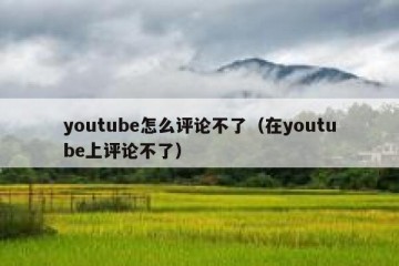 youtube怎么评论不了（在youtube上评论不了）