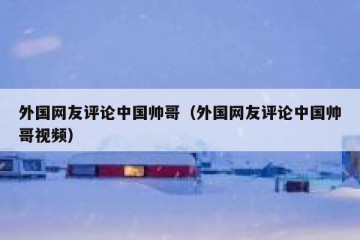 外国网友评论中国帅哥（外国网友评论中国帅哥视频）