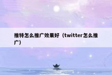 推特怎么推广效果好（twitter怎么推广）