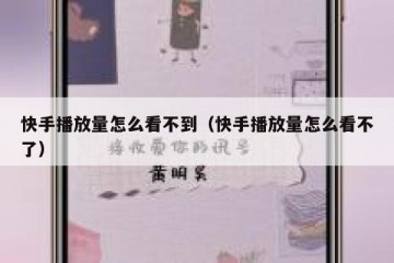 快手播放量怎么看不到（快手播放量怎么看不了）