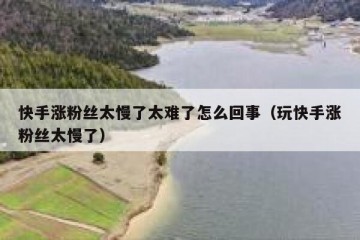 快手涨粉丝太慢了太难了怎么回事（玩快手涨粉丝太慢了）
