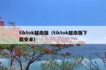 tiktok越南版（tiktok越南版下载安卓）