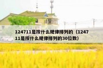 124711是按什么规律排列的（124711是按什么规律排列的30位数）