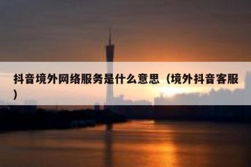 抖音境外网络服务是什么意思（境外抖音客服）