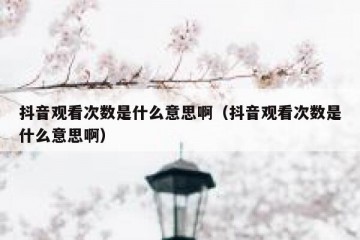 抖音观看次数是什么意思啊（抖音观看次数是什么意思啊）
