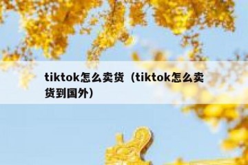 tiktok怎么卖货（tiktok怎么卖货到国外）