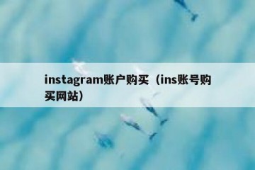 instagram账户购买（ins账号购买网站）