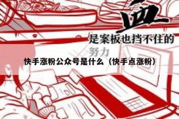 快手涨粉公众号是什么（快手点涨粉）