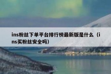 ins粉丝下单平台排行榜最新版是什么（ins买粉丝安全吗）