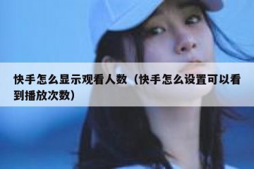 快手怎么显示观看人数（快手怎么设置可以看到播放次数）