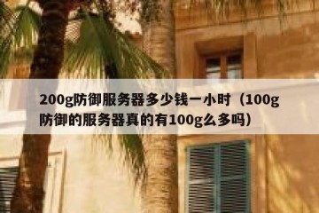 200g防御服务器多少钱一小时（100g防御的服务器真的有100g么多吗）