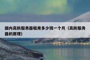 国内高防服务器租用多少钱一个月（高防服务器的原理）