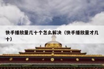 快手播放量几十个怎么解决（快手播放量才几十）